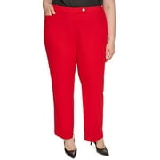 Calvin Klein Womens Plus Mid-Rise Office Straight Leg Pants